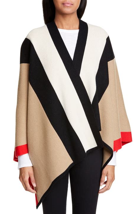 burberry blanket poncho for sale|Burberry striped wool cashmere cape.